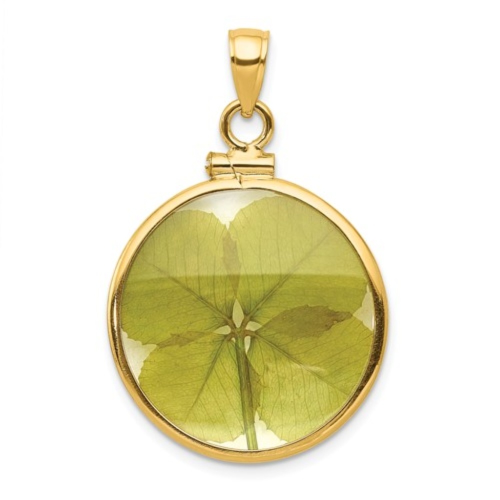 14K 3-D 4 Leaf Clover in HP Bezel